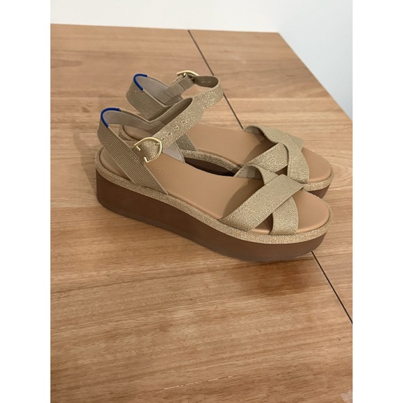 Rothy's Shoes - Rothys Criss Cross Platform Ankle Strap Aurora Metallic Sandal Size 10 New